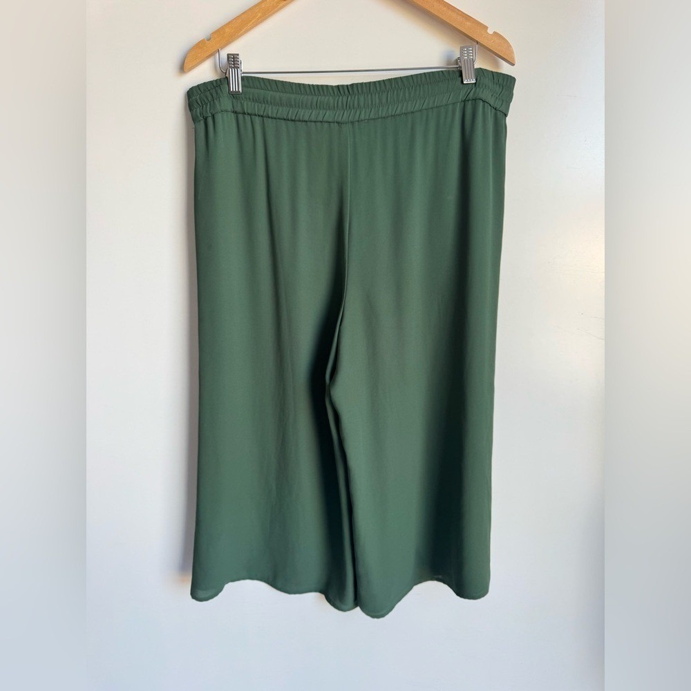 Aritzia Babaton Green Luiz Cropped Wide Leg Pants Size Medium dress Officecore - Picture 5 of 9